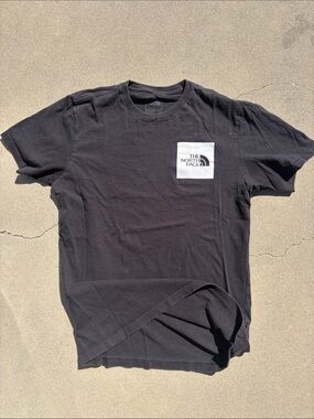 The North Face Men's Black Tee with White Logo Patch